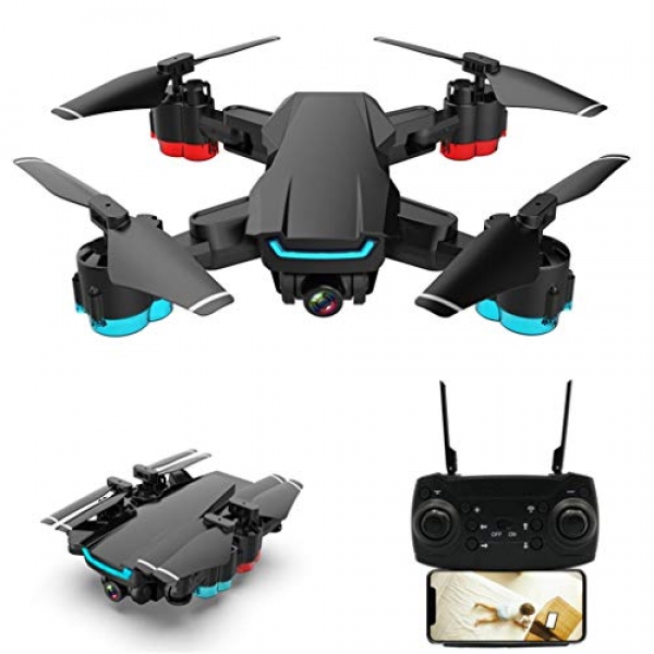 Ranoff Helicopter XD101 2.4G 4CH WiFi FPV 4K HD Twin Camera Wide Perspective Headless Foldable RC Drone (B)