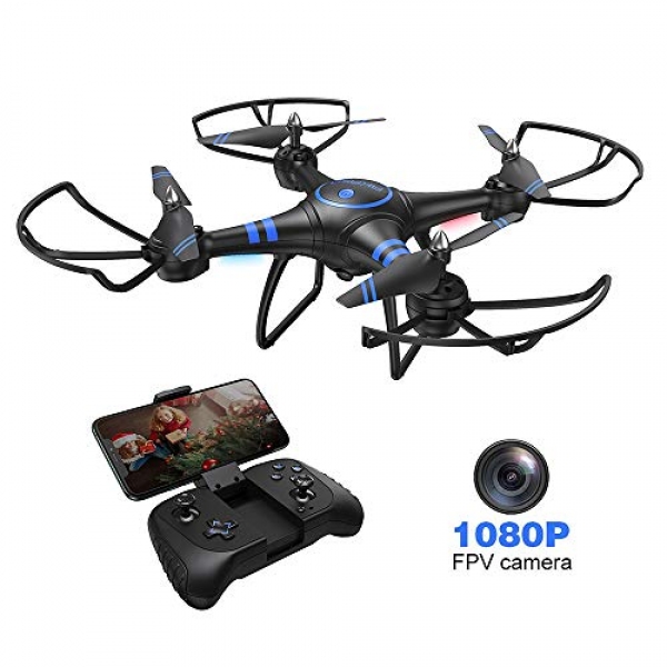 AKASO A31 Drone with Camera WiFi 1080P FPV Reside Video RC Quadcopter Drone for Inexperienced persons Adults Kids, Lustrous LED Light, Altitude Handle, Headless Mode –