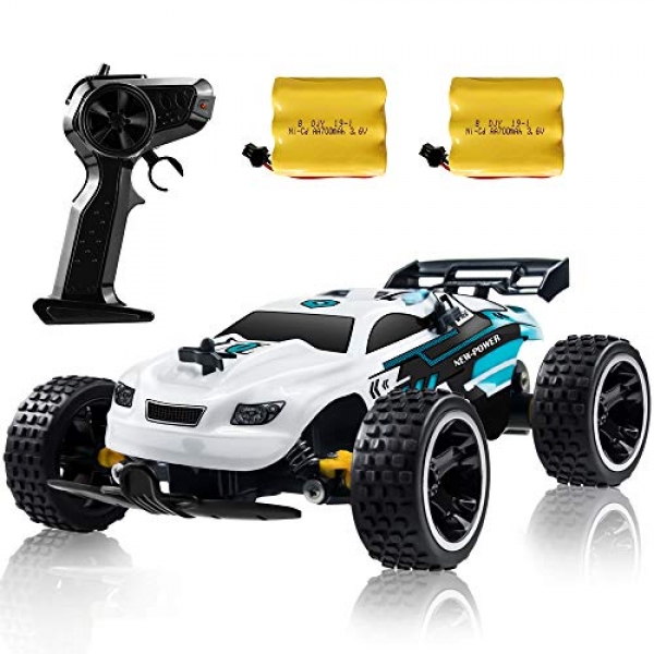 Teenagers Remote Administration Automotive, 2.4Ghz High Scamper RC Automotive Offroad, 1:18 2WD Toy Automobiles Buggy for Boys & Women with Two Rechargeable Batteries for Automotive,
