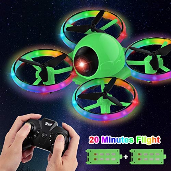 Dwi Dowellin 10 Minutes Long Flight Time Mini Drone for Kids with Blinking Light One Key Take Off Breeze Flips Fracture Proof RC Nano Quadcopter Toys Drones for Freshmen Boys and Ladies,