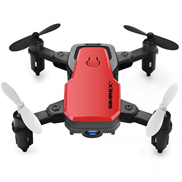 SIMREX X300C Mini Drone RC Quadcopter Foldable Altitude Protect Headless RTF 360 Stage FPV Video WiFi 720P HD Camera 6-Axis Gyro 4CH 2.4Ghz Distant Abet watch over Tremendous Easy Waft for Practising (RED)