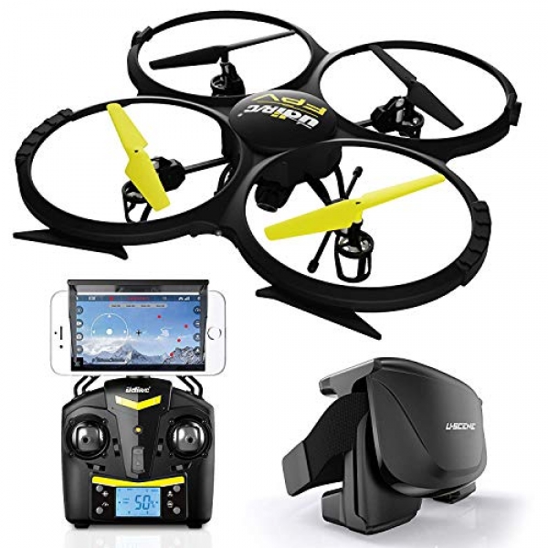 UDI U818A FPV HD+ Discovery WiFi – Up to date Drone with FPV WiFi – 2.4GHz Four CH 6 Axis Gyro RC Quadcopter with HD Camera RTF Comprises Bonus Battery (Doubles Flying Time)
