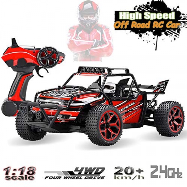 SZJJX RC Autos Off-Road Rock Automobile Crawler Truck 2.4Ghz 4wd High Paddle 1:18 Remote Radio Shield watch over Racing Autos Electric Speedy Dawdle Buggy Hobby Automobile Purple