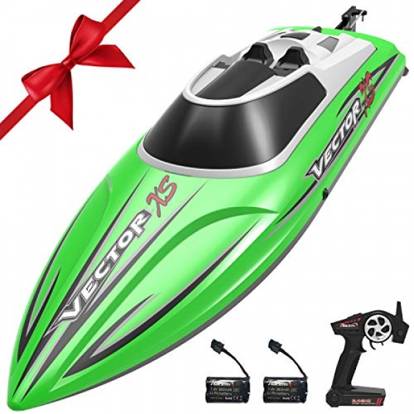 VOLANTEXRC Some distance flung Have watch over Boat RC Boat for Pool and Lakes, 19mph Excessive Bustle RC Boat VectorXS with Self-righting Characteristic, Reverse Feature for Kids or Adults (795-four Green)