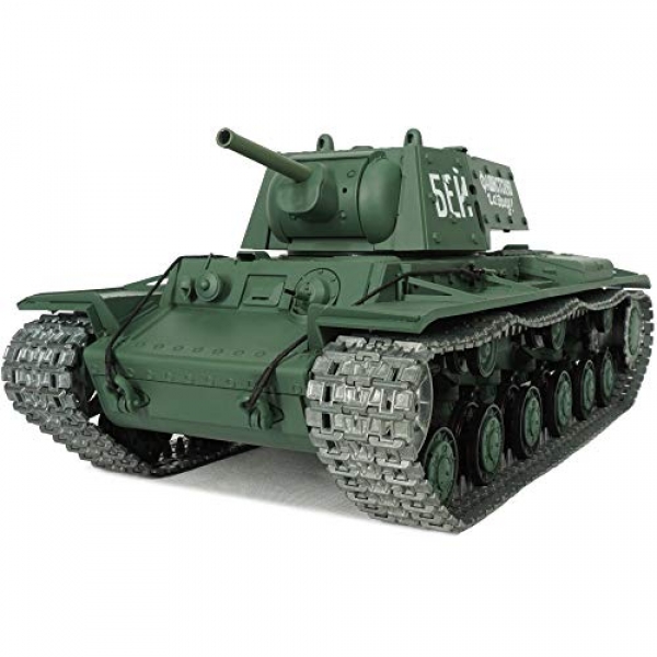 Modified Edition 1/Sixteen 2.4ghz Distant Administration Russia KV1 Tank Mannequin(360-Level Rotating Turret)(Steel Tools Gearbox)(3800mah Nimh Battery)(Metal Tracks &Sprocket Wheel & Lazy Wheel)