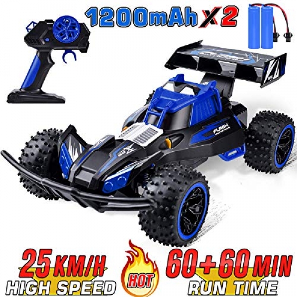 A long way-off Preserve watch over Trucks Monster RC Car 2019 Up in the past 1:Sixteen Scale 2.4Ghz Radio A long way-off 25Km/h All Terrain RC Car with Two Rechargeable Batteries Electrical Toy Car for All Adults &