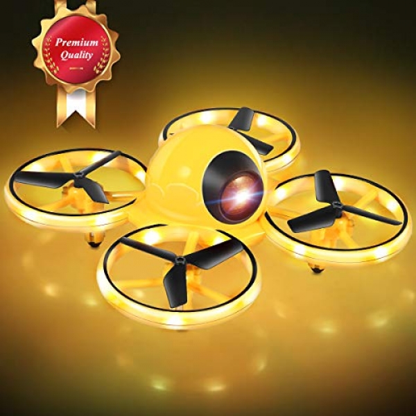 Mini Drone for Kids, four Channel 2.4G Gravity Sensor RC Nano Quadcopter with Infrared Obstacle Avoidance, 3, four, 5, 6, 7, eight Year Inclined Boys/Ladies Items(Yellow)