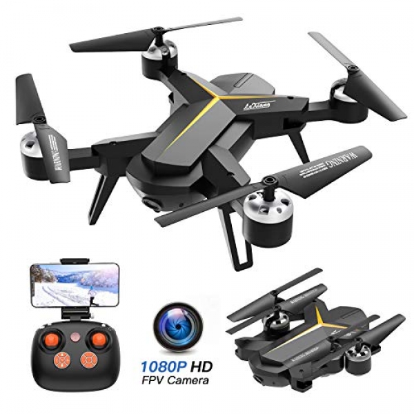 Foldable Drone with 1080P HD Camera for Adults and Teenagers – WiFi FPV RC Quadcopter with Altitude Possess, Gravity Sensor, One Key Originate/Land/Return, Easy to Cruise for Inexperienced persons