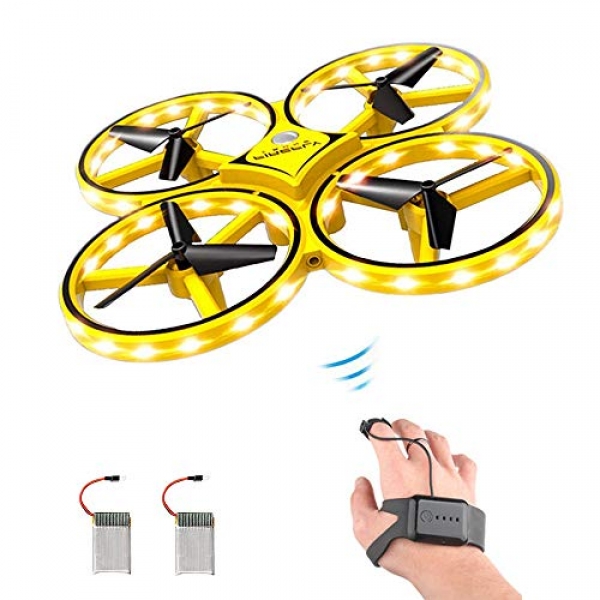 ForBEST Gesture Management Drone Rc Quadcopter Aircraft Hand Sensor Drone with Elegant Gaze Managed, 2 Batteries, 360° Flips, Led Gentle, three Modes, USB Cable, Finest Reward for Kid