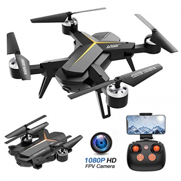 Foldable Drone with 1080P HD Digicam for Adults, Voice Regulate, RC Quadcopter for Beginners with Altitude Preserve, Auto Return Dwelling, Gravity Sensor, Trajectory Flight, 2 Batteries,
