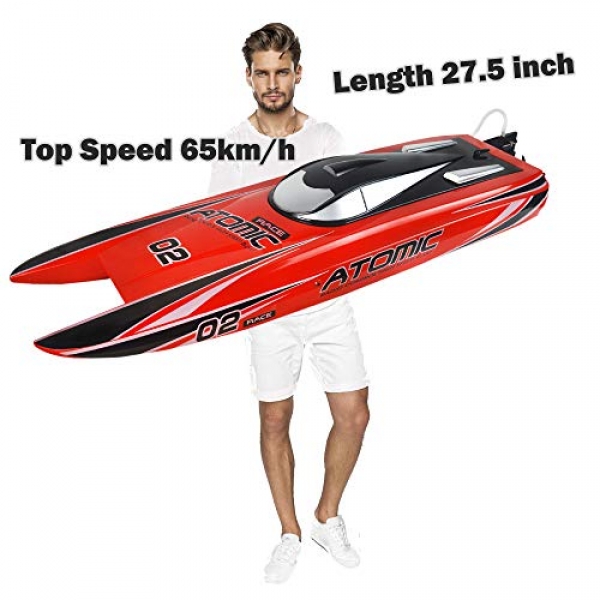 27.5-Inches Faraway Shield a watch on Boat High Gallop Racing S011 Electric RC Boat High Gallop 65KM/H Brushless Motor Improbable Capabilities for Hobbies Participant Grownup Boys Age 14+ Red / Yellow Randomly (Speedboat RTR)