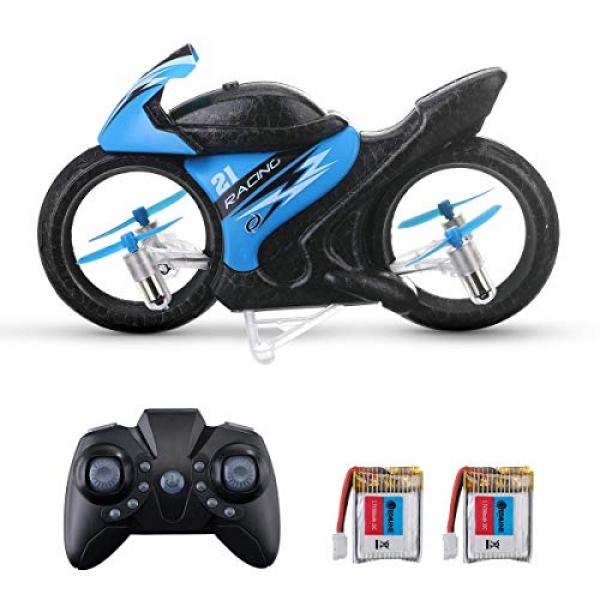 Mini Quadcopter Drone for Younger of us and Adults,EACHINE E021 Rc Automobile Racing 2-in-1 Land/Air Mode One Key Swap Flying Bike 2.4G RC Drone Quadcopter
