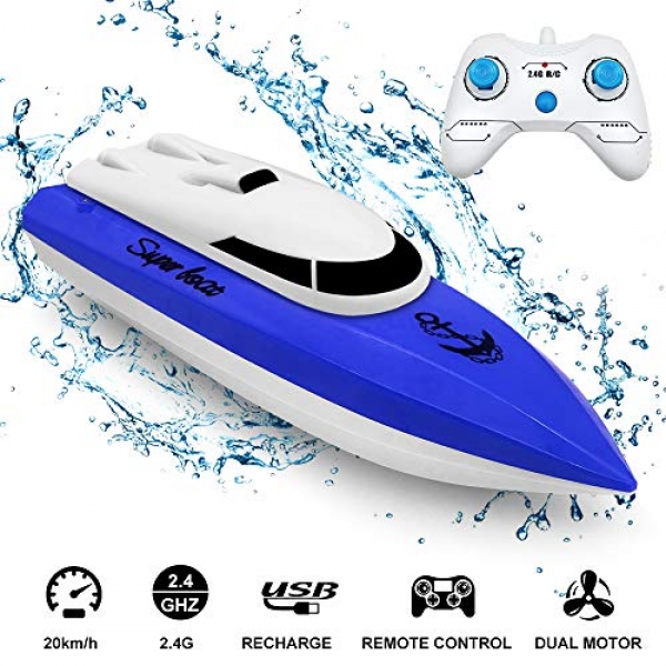 Electrical RC Boat 2.4GHz, econoLED 2020 Upgrade Distant Preserve watch over Boat，Excessive Tempo Distant Preserve watch over Racing Boat Toys for Pools and Lakes with Extra Battery –