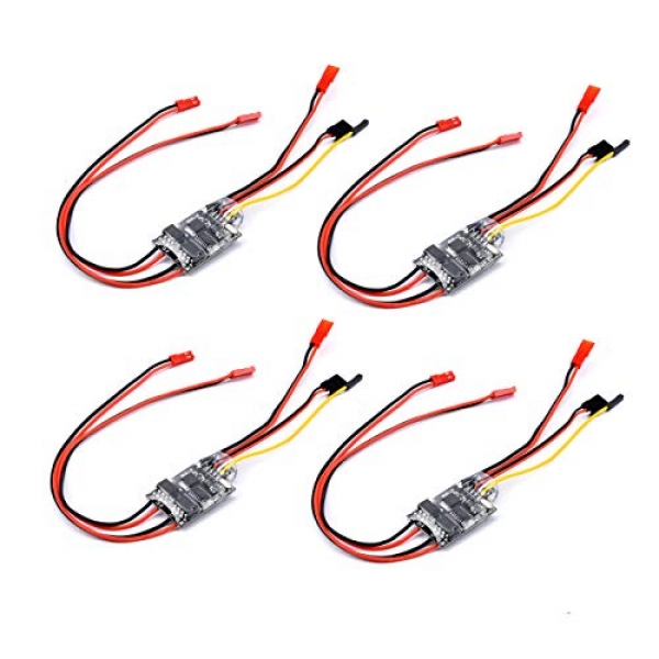 FPVDrone 5A ESC Brushed Tempo Controller Twin Technique Bidirectional ESC 2S-3S Lipo for Rc Mannequin Boat/Tank a hundred thirty 100 eighty Brushed Motor Spare Ingredients(4PCS)