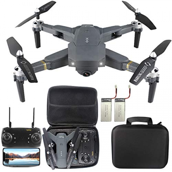 Quadcopter Drone K80 with WIFI FPV HD720P Digicam Stay Video and Foldable RC Drones RTF – Altitude Aid, One Key Take Off/Landing,3D Flip,for Beginngers and Adults (30mins Flying Times and Storage Receive)