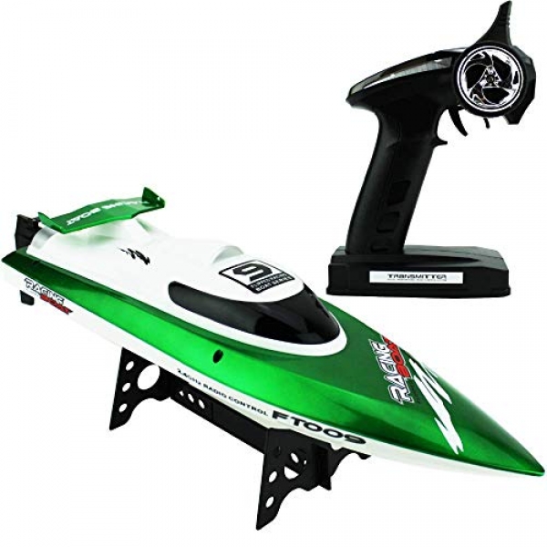 Boley RC Racing Boat – Some distance away Managed Motor Boat with Evolved Internal Water Cooling Engine – High Hurry of 30km/h – Racing Boat Green
