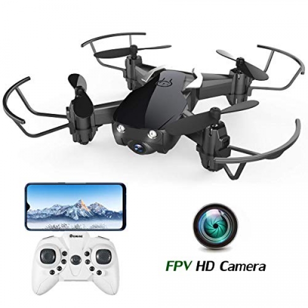 Mini Drone with Camera for Formative years and Adults, EACHINE E61HW WiFi FPV Quadcopter with HD Camera Selfie Pocket Nano Drone for Newbie RTF –