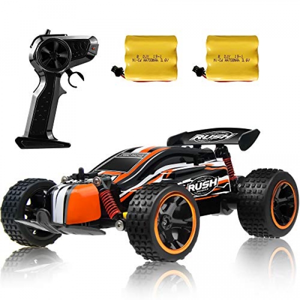 RC Racing Vehicle, 2.4Ghz High Drag Distant Retain watch over Vehicle, 1:18 2WD Toy Vehicles Buggy for Boys & Girls with Two Rechargeable Batteries for Vehicle,
