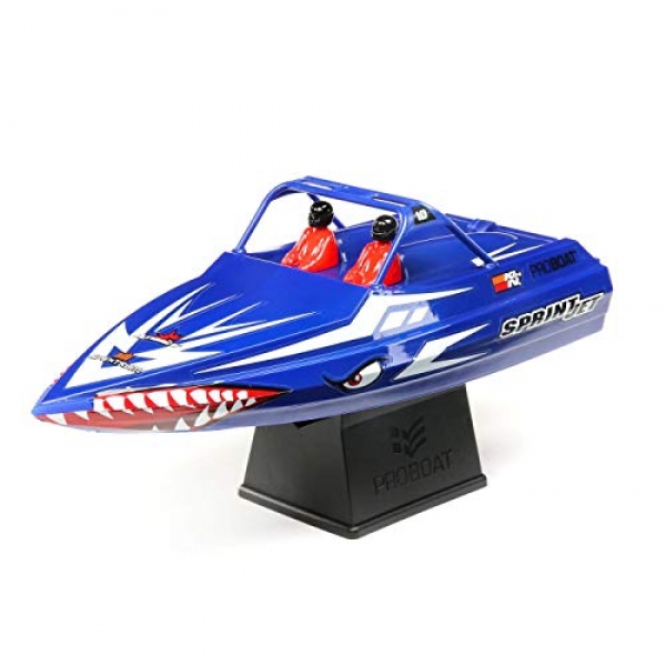 Professional Boat Sprintjet 9″ Self-Righting Jet Boat Brushed RTR, Blue, PRB08045T2