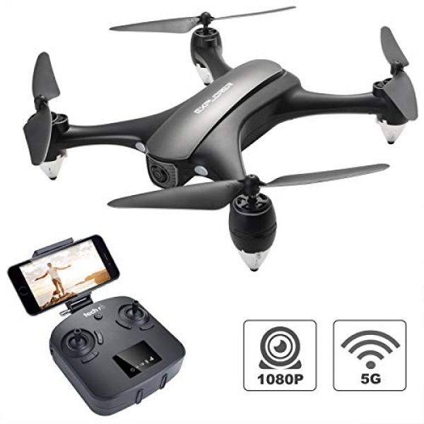 Tech rc GPS Drone FPV RC Drone with Camera 1080P HD WiFi Stay Video, Auto Return Dwelling, Headless Mode, Note Me,Surround Flight,One-Key Flight