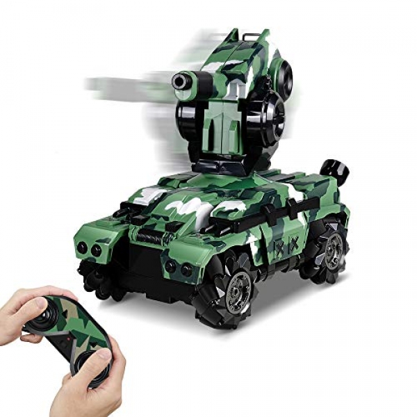 RC Tank Automobile 12In Water-proof with 180° Rotating Taking pictures & 360° Rotating Automobile, 2.4Gz Remote Control Defense power Combat Tank Toy Present for Grownup Boys Women Teens Christmas