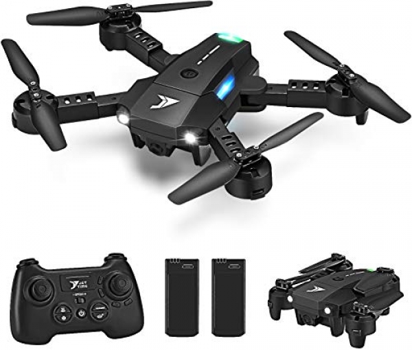JT63 Mini Drones for Children Novices,Foldable Pocket RC Quadcopter with Long Flight Time,2 Batteries,Altitude Keep,Headless Mode, One Key Initiate/Land, Tempo Adjustment,3D Flips,Toys Present for Boys Ladies