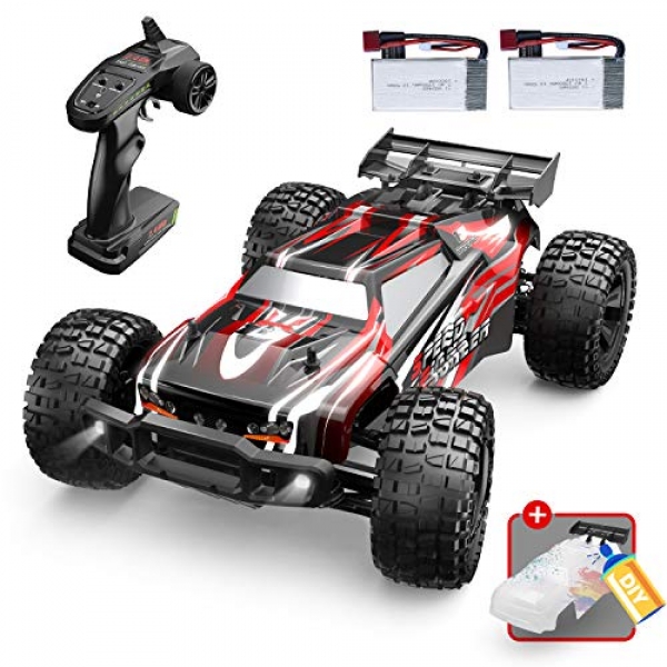 DEERC 9206E Faraway Relieve a watch on Vehicle 1:10 Scale Astronomical RC Vehicles Forty eight+ kmh High Tempo for Adults Boys Diminutive one,Extra Shell four wheel pressure 2.4GHz Off Highway Monster RC Truck,All Terrain Crawler Gift with 2 Battery for 40+ Min Play
