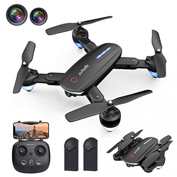 Zuhafa Drone T4 WiFi FPV RC with 1080P HD Camera for Kids and Adults, for Newbies-Altitude Aid Mode, RTF One Key Salvage Off/Landing, Gesture Control,APP…