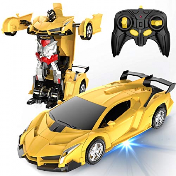 Desuccus Some distance flung Regulate Car, Turn out to be Robot RC Car for Children, 2.4Ghz 1:18 Scale Model Racing Car with One-Button Deformation, 360°Drifting,…