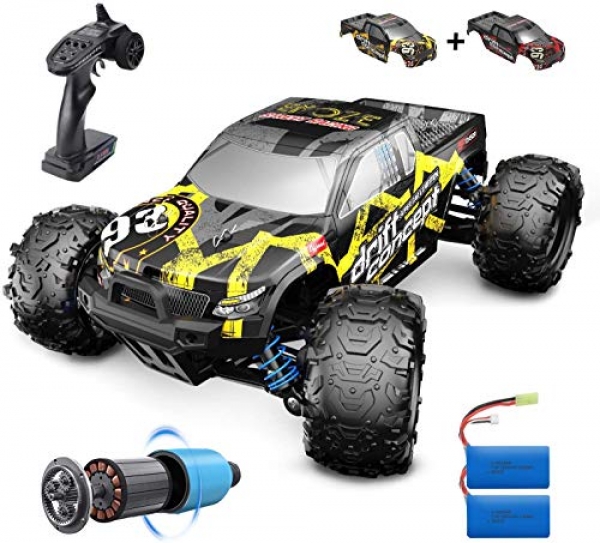 DEERC Brushless RC Vehicles 300E 60KM/H High Crawl A ways off Regulate Automobile Four wheel force 1:18 Scale Monster Truck for Formative years Adults, All…