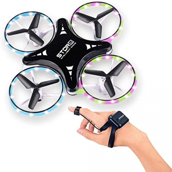 RC Drone for Kid and Newbies, Mini Drones with LED Lights, 2.4G Gravity Sensor Hand Controlled Helicopter, True Retain Height Drone for Younger people, Children…