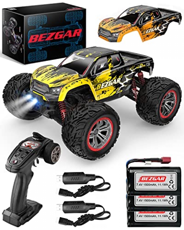 BEZGAR HM123 Pastime Grade 1:12 Scale RC Trucks, four wheel pressure High Bustle 45 Km/h All Terrains Electrical Toy Off Road RC Monster Truck Automotive…