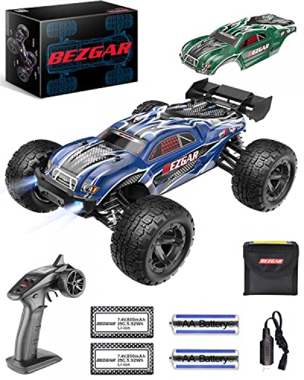 BEZGAR HM162 Hobby Grade 1:16 Scale Far off Control Truck, 4wd High Tempo 40+ Kmh All Terrains Electric Toy Off Road RC Monster Car Car…