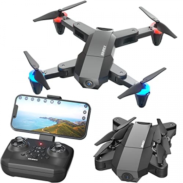 SIMREX X500 mini Drone Optical Streak Positioning RC Quadcopter with 720P HD Digicam, Altitude Put Headless Mode, Foldable FPV Drones WiFi Are living Video 3D…