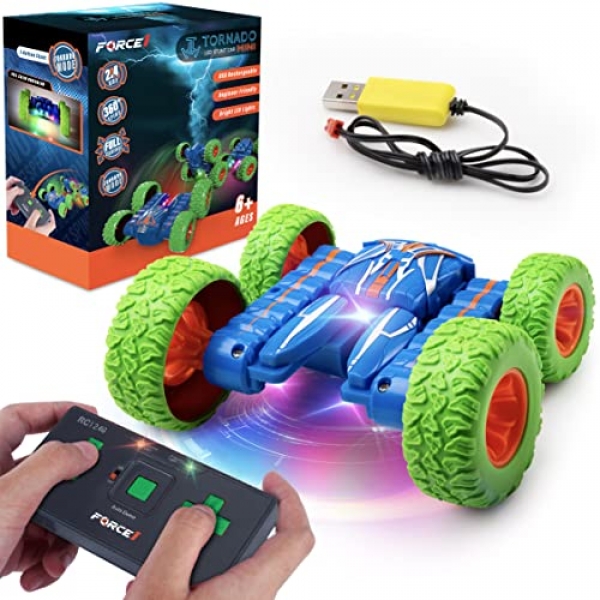 Force1 Mini Tornado LED Faraway Defend an eye on Automobile for Youngsters – Double Sided Shortly RC Stunt Automobile, Off-Avenue Rechargeable Faraway Defend an eye…