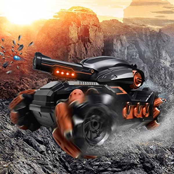 RC Tank Youngsters Military Toys – 5000pcs Water Breads four wheel pressure Hobby RC Autos for Adults & Youngsters, 1:12 Scale 6000mAh Rechargeable Battery 4×4…