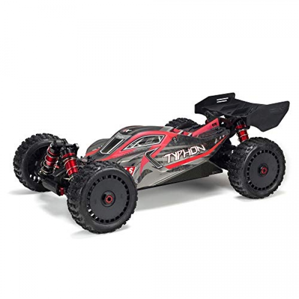 ARRMA RC Automotive 1/8 Typhon 6S V5 4 wheel force BLX Buggy with Spektrum Firma RTR (Willing-to-Inch), Unlit and Red, ARA8606V5