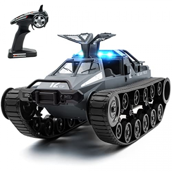 Supdex RC Tank 1:12 Remote Maintain an eye on Tank Toy 2.4Ghz RC Militia Truck, All Terrain RC Crawler Military Tank Off-Boulevard four wheel force…