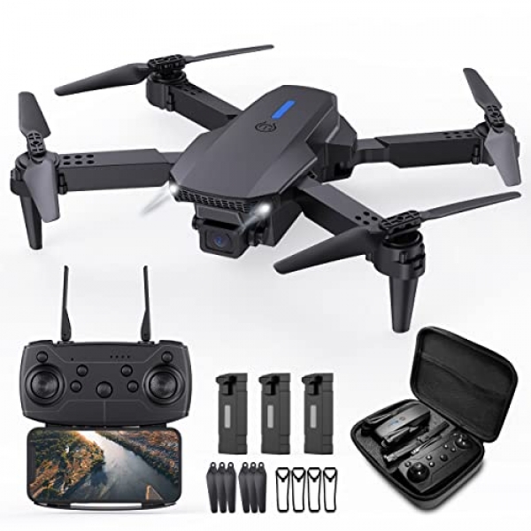 Hilldow Foldable Drone with Camera Video for Adults Newbies, 1080P HD Mini Drone for Formative years, FPV RC Quadcopter 30 Min Prolonged Flight Time in…