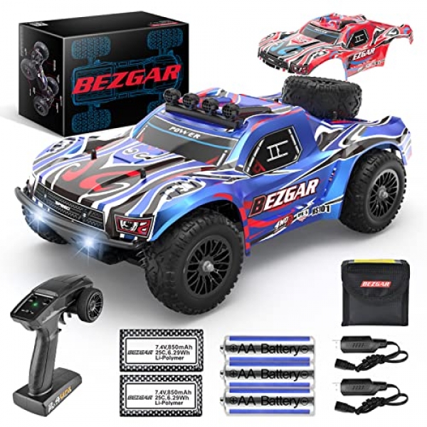 BEZGAR HS101 Hobby Grade 1:10 Scale Distant Support watch over Truck 4wd Top Bustle 40+ Km/h All Terrains Electric Toy Off Boulevard RC Monster Car…