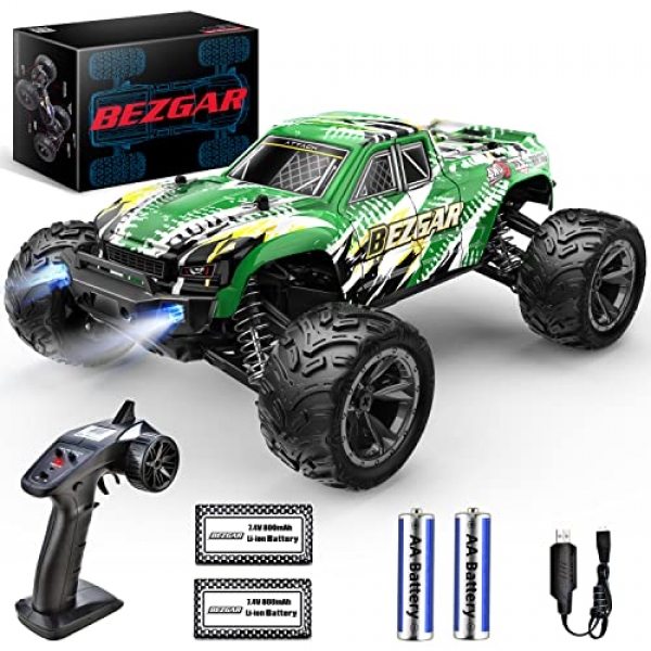 BEZGAR HM166 Ardour Grade 1:16 Scale Immediate Faraway Regulate Autos, 4×4 Offroad Waterproof Excessive Flee 40 Km/h All Terrains Rc Autos Crawler with 2 Rechargeable…