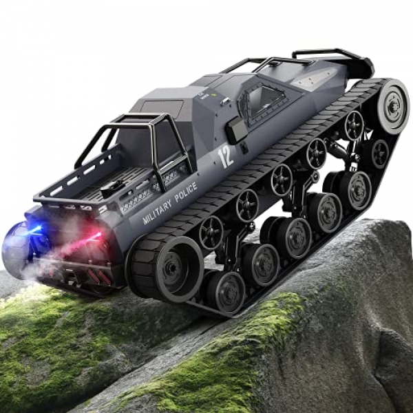 Bwine 2.4 Ghz 45Mins High Tempo Remote Alter Tank RC Truck Rock Crawler 1:12 Scale All Terrain Off-Road four wheel drive RC Automobiles with 360°Rotating…