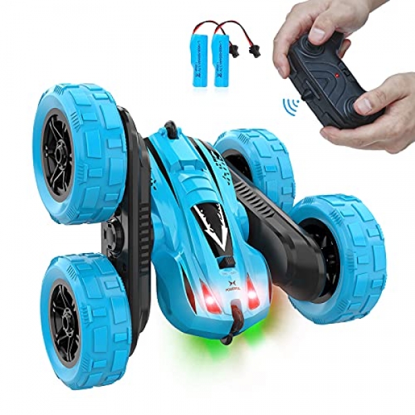 RCNOAH Faraway Alter Automobile, 360° Shuffle Flip 2 Sided Operating RC Stunt Automobile 10 MPH 2.4 Ghz four wheel power All Terrain Off Street RC…
