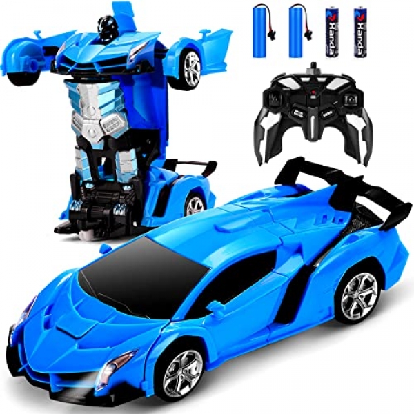 Dolanus A ways away Adjust Automobile – Remodel Robot RC Autos Contains All Batteries: One-Button Remodeling and 360 Stage Rotating Drifting, Novel Christmas Birthday Reward…