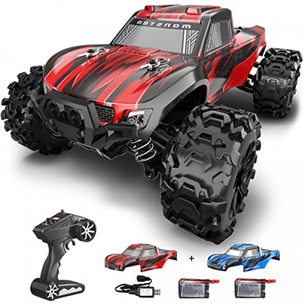 Upgraded A ways away Retain a watch on Automobile for Boys,GUOKAI 1:18 Scale Mercurial RC Automobiles All Terrain,Excessive Poke 25MPH Rock Crawler RC Truck 4×4…