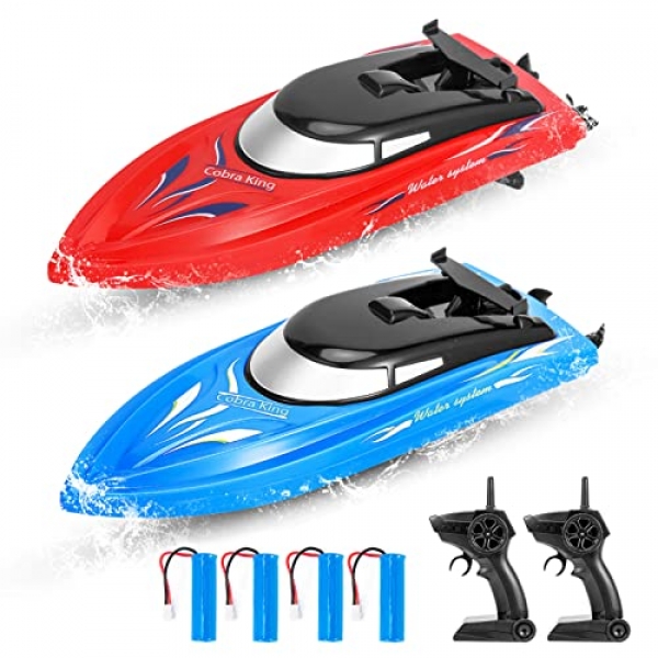 2 Pack RC Boat Distant Care for an eye on Boats for Pools and Lakes for Kids and Adults, 10 kmH 2.4 GHz RC Boat…