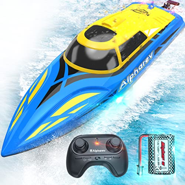 ALPHAREV RC Boat R206 Far away Adjust Boat for Adults and Teens, 25+Mph High Urge RC Boat with LED Lights, Radio Adjust Boat with Rechargeable…