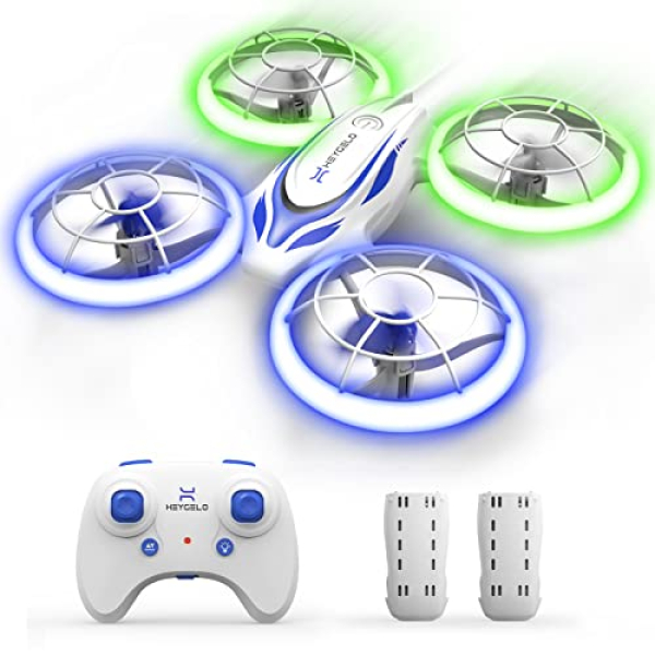 Heygelo S60 Drones for Young of us, Mini Drone with LED Lights for Beginners, RC Quadcopter with Altitude Retain and Headless Mode, Plump Propeller Give…