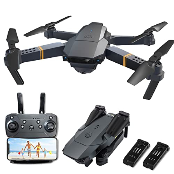 E58 Drone with 1080P HD Digicam, Foldable Dwell Video Drones for Adults Beginners,Gesture Adjust RC Quadcopter with 2 Batteries, Altitude Preserve, Headless Mode,One Key Delivery/Landing,3D…