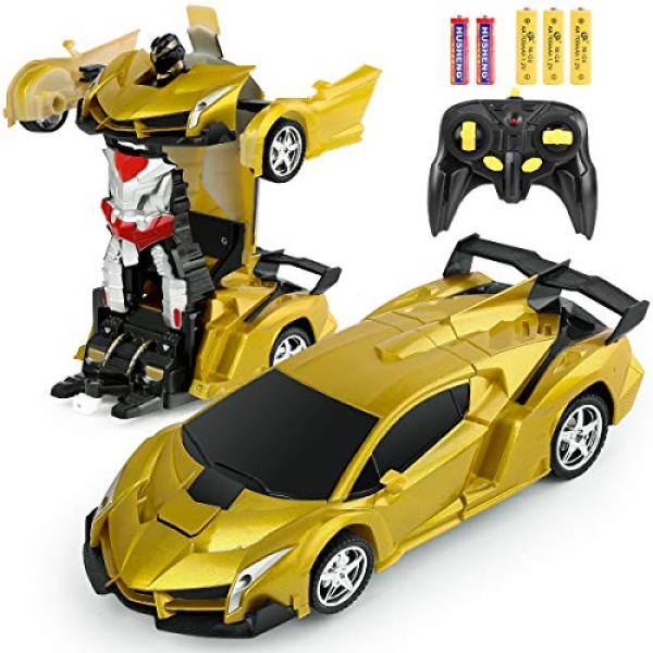 Remote Control Car Transforming Robot, BIFYTON Transform Car Robot with One Button Transformation and 360 Degree Rotating Drifting, RC Cars Robot Toys for Kids Boys…